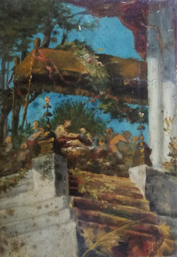 Francesco Paolo Michetti (attribuito) Olio su tavoletta Asta n.7 | Gigarte