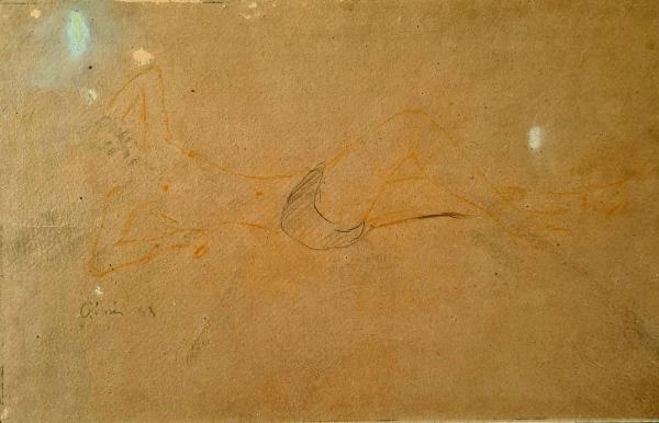 Filippo De Pisis Matita e pastello su cartone (riporta piccole imperfezioni come da immagine del lotto) Asta n.16 | Gigarte