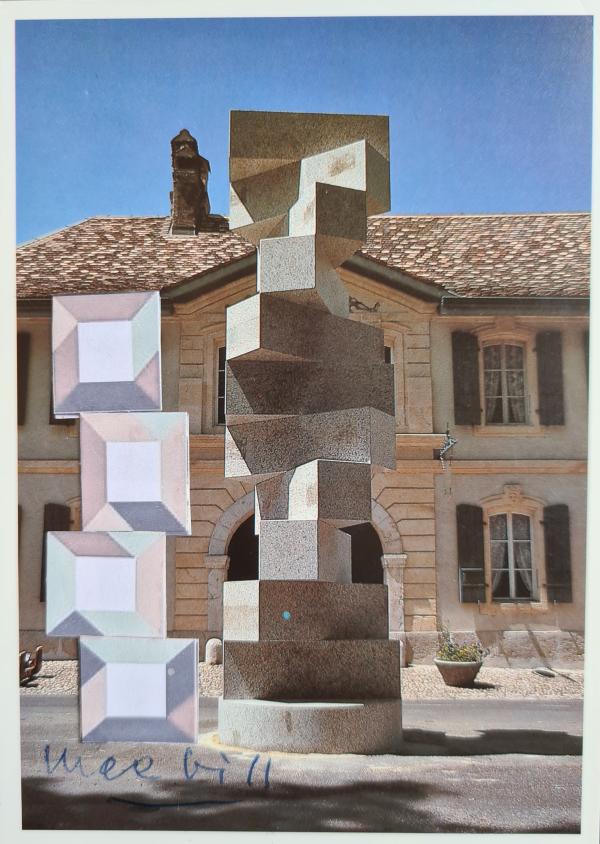 Max Bill Collage su cartolina Asta n.18 | Gigarte