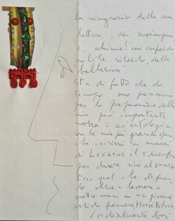 Enrico Baj Collage biro su carta Asta n.18 | Gigarte