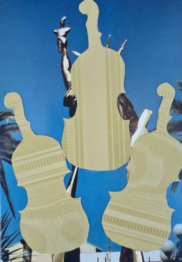 Fernandez Arman Collage su cartolina con busta da lettere originale Asta n.19 | Gigarte