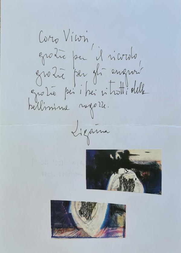 Giuseppe Zigaina Collage su lettera con busta originale Asta n.19 | Gigarte