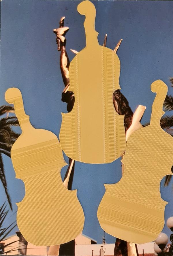 Fernandez Arman Collage su cartolina con busta da lettere originale Asta n.20 | Gigarte