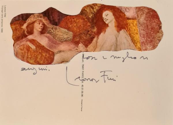 Leonor Fini Collage su cartolina con busta da lettere originale Asta n.20 | Gigarte