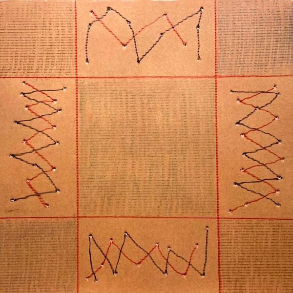 Paolo Masi Tecnica mista su cartone in teca di plexiglass Asta n.22 | Gigarte