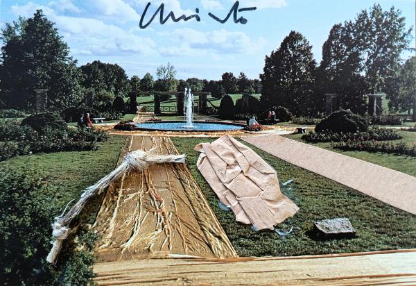 Christo & Jeanne Claude Cartolina originale con collage e spago con busta originale Asta n.31 | Gigarte