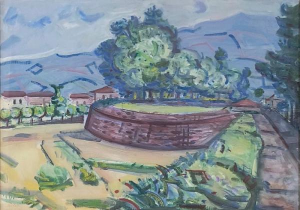 Moses Levy Olio su tela riportato su legno Asta n.38 | Gigarte