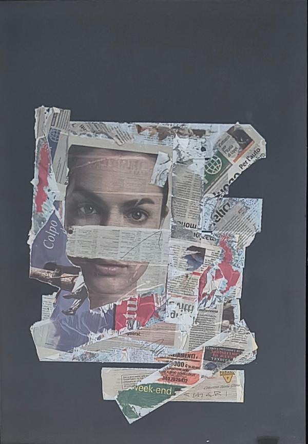 Giuseppe Chiari Collage e tecnica mista su cartoncino Asta n.38 | Gigarte