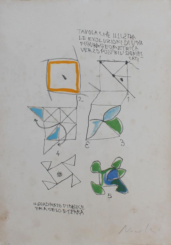 Gastone Novelli Litografia su carta n 9 di 70 Asta n.3 | Gigarte
